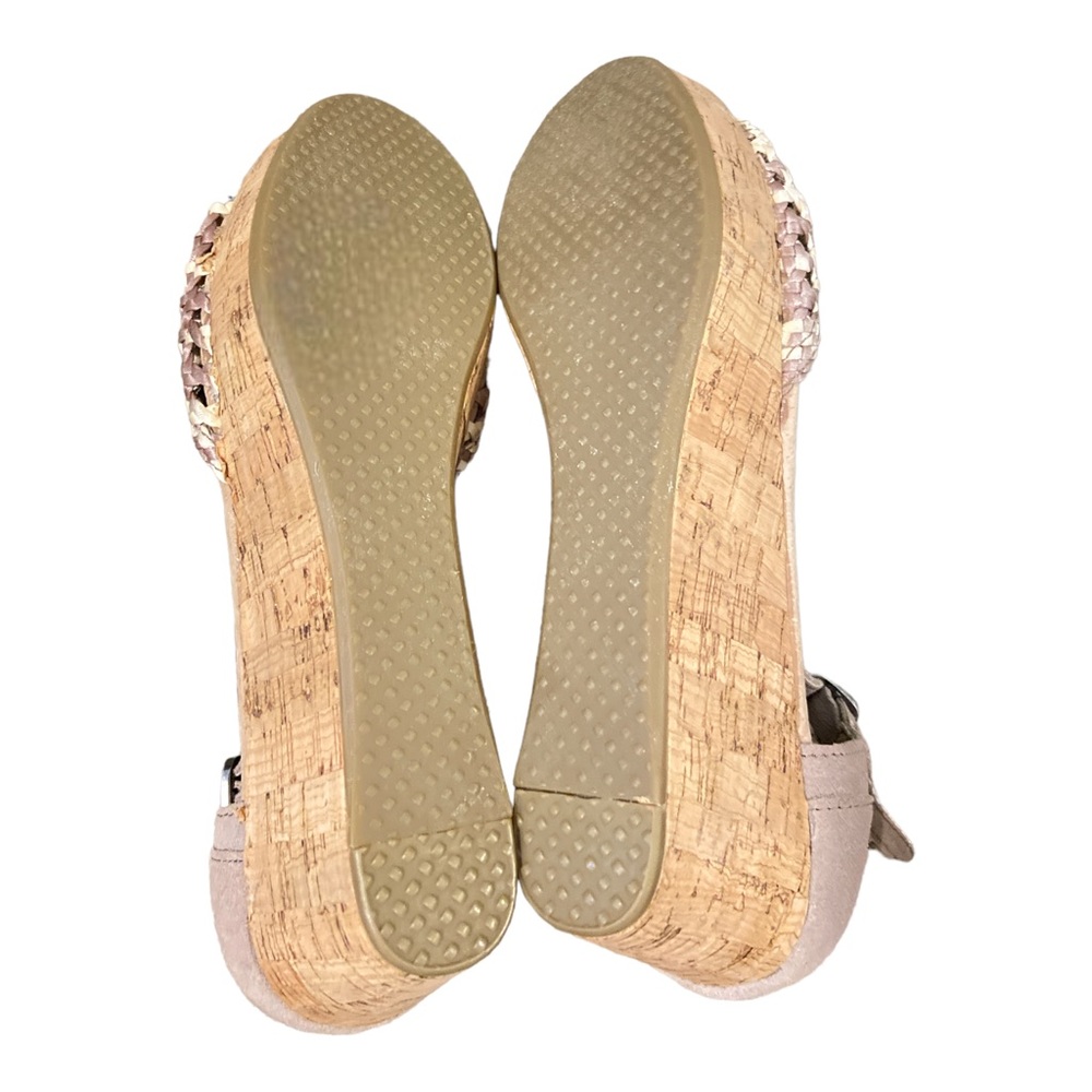 Tom’s Platform Cork Wedges Peep Toe Nude 8 - Picture 4 of 6
